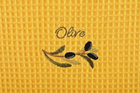 Набір вафельних рушників з вишивкою Олива 40x60 2 шт Жовтий