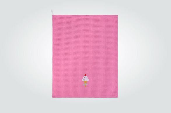 Набір вафельних рушників з вишивкою Морозиво 40x60 2 шт Рожевий